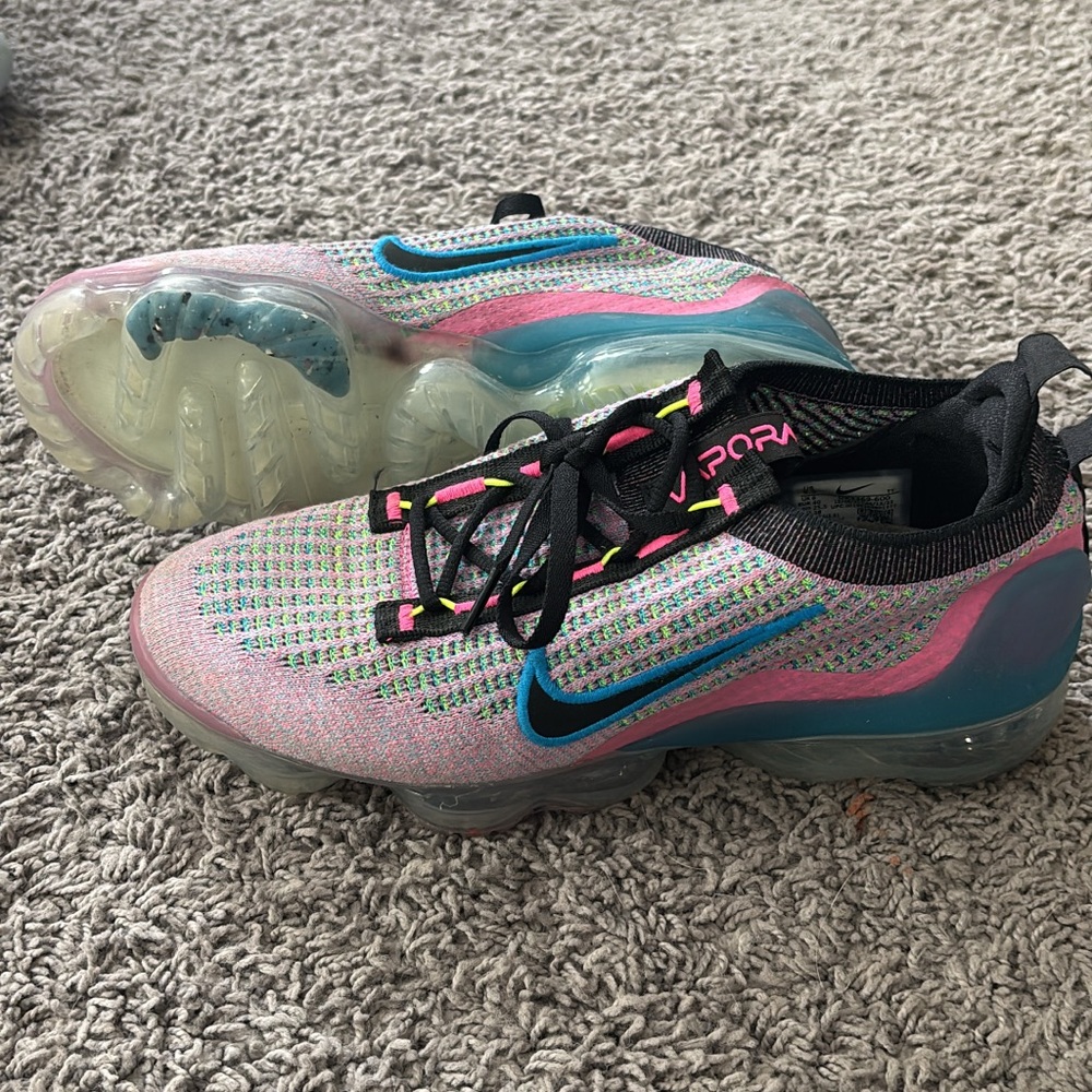 Nike Air VaporMax with Pink and Blue Accents size 8.5